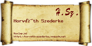 Horváth Szederke névjegykártya